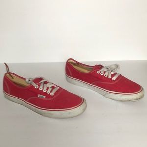 Red Canvas Vans Men’s 10